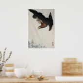 Eagle Flying in Snow von Ohara Koson (1933) Poster (Küche)