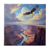 Eagle Flying over a Canyon Fliese (Vorderseite)