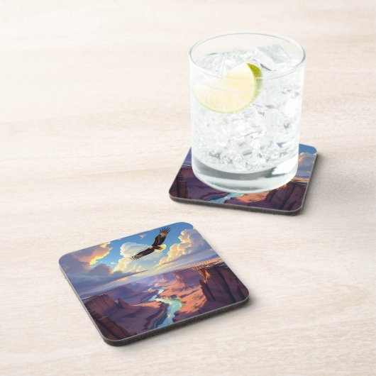 Eagle Flying over a Canyon Getränkeuntersetzer (Rechte Seite)