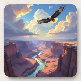 Eagle Flying over a Canyon Getränkeuntersetzer