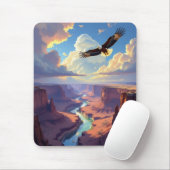 Eagle Flying over a Canyon Mousepad (Mit Mouse)