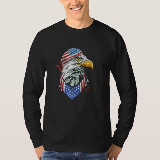 Eagle Form amerikanische Flagge Form Patriotische  T-Shirt (Vorderseite)