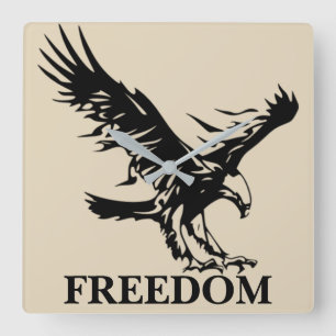 Eagle-Freedom-Symbol. Personalized Wall Clock Quadratische Wanduhr