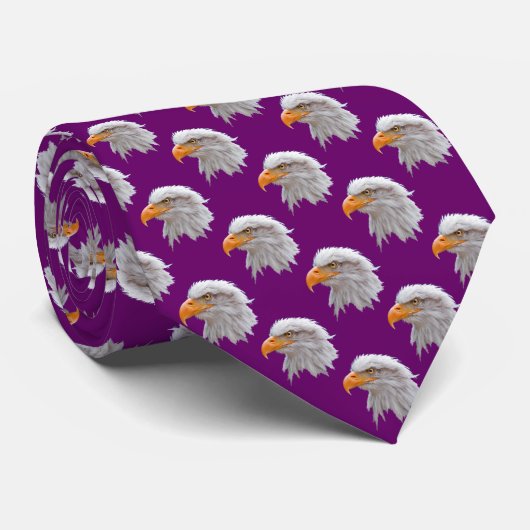 Eagle Frenzy Krawatte Doppelseitendruck (Fuschia) (Gerollt)
