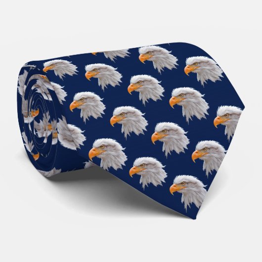 Eagle Frenzy Krawatte (Marine) (Gerollt)
