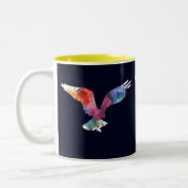 Eagle-Geist-Tier-Vogel. Totem. Aquarell-Kunst Zweifarbige Tasse (Links)