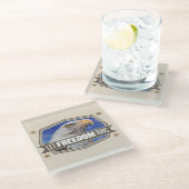 Eagle-Gelassener Freiheits-Ring Glasuntersetzer (Schrägansicht)