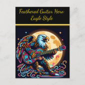 Eagle Gitarrist unter Mondlicht Postkarte (Vorderseite)