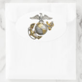 Eagle Globe Anchor Ovaler Aufkleber (Tasche)