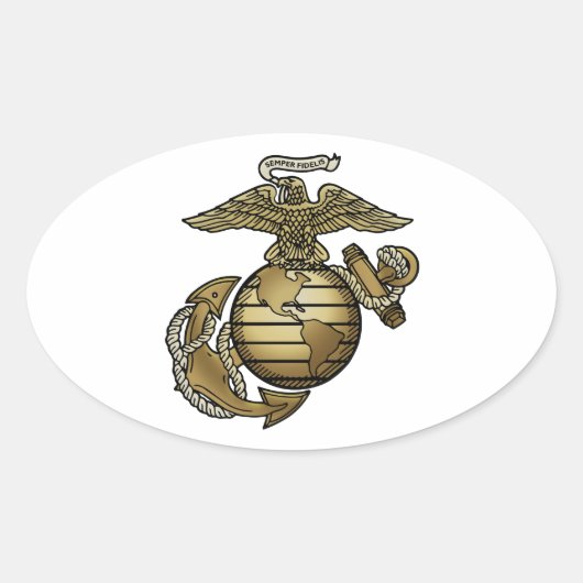 Eagle Globe Anchor Ovaler Aufkleber (Vorderseite)