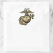 Eagle Globe Anchor Ovaler Aufkleber (Tasche)