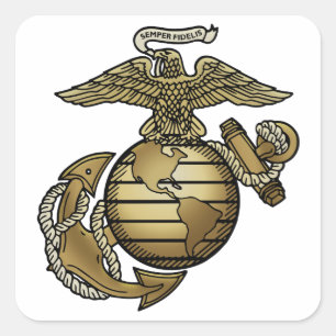 Eagle Globe Anchor Quadratischer Aufkleber
