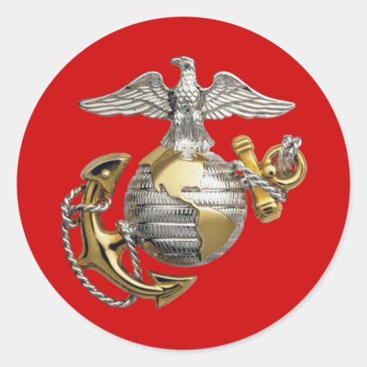 Eagle Globe und Anchor Runder Aufkleber (Vorderseite)