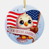 Eagle God Bless America USA Flag Patriotic 🦅🇺🇸  Keramik Ornament (Vorne)