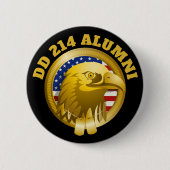 Eagle Gold Emblem USA Flag | DD 214 Alumni Brooch Button (Vorderseite)