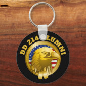 Eagle Gold Emblem USA Flag | DD 214 Alumni Schlüsselanhänger (Rückseite)