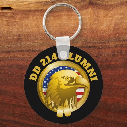 Eagle Gold Emblem USA Flag | DD 214 Alumni Schlüsselanhänger (Vorderseite)