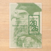 Eagle Graduation Announcement Acrylic Invitation Acryleinladungen (Vorderseite)