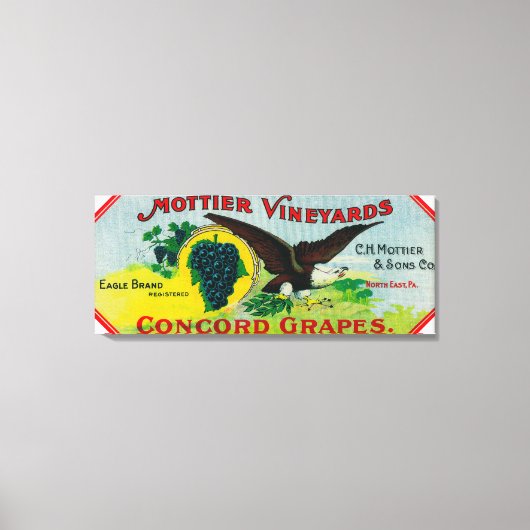 Eagle Grapes LabelNordost, PA Leinwanddruck (Vorderseite)