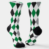 Eagle Green und Black Raute Pattern Socks Socken (Gewinkelt)