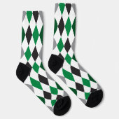 Eagle Green und Black Raute Pattern Socks Socken (Rechts)