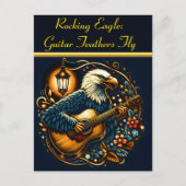 Eagle Guitarist Under Night Sky Postkarte (Vorderseite)