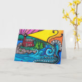 Eagle-Hafen-Leuchtturm-Gruß-Karte Karte (Gelbe Blume)