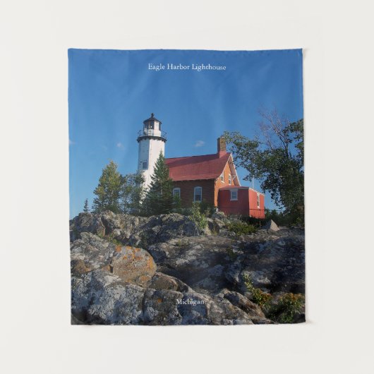 Eagle Harbor Lighthouse Tapestation Wandteppich (Vorderseite)