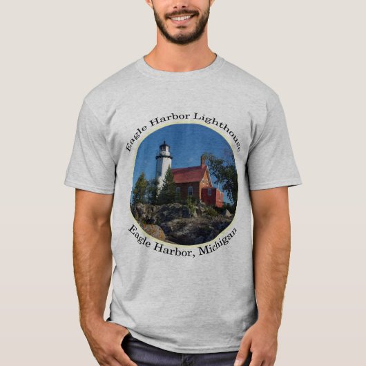 Eagle Harbour Leuchtturm ovales Shirt (Vorderseite)
