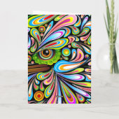 Eagle Hawk Psychedelic Design Grußkarte Karte (Rückseite)