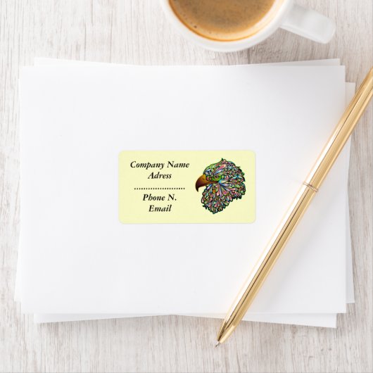 Eagle Hawk Psychedelic Design Label Adressaufkleber (Insitu)