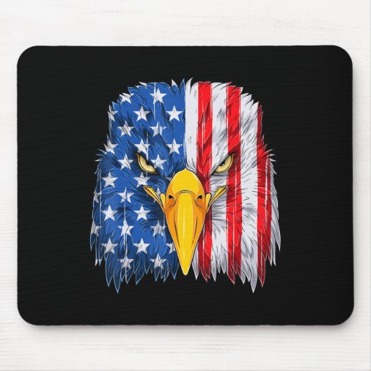 Eagle Head American Flag Patriotic 4. Juli 1999 Mousepad (Vorne)
