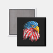 Eagle Head American Flag Patriotic 4. Juli Magnet (Vorderseite/Rückseite)