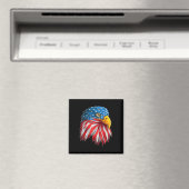 Eagle Head American Flag Patriotic 4. Juli Magnet (In Situ (Geschirrspüler))