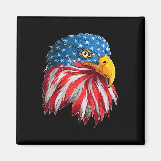 Eagle Head American Flag Patriotic 4. Juli Magnet (Vorne)