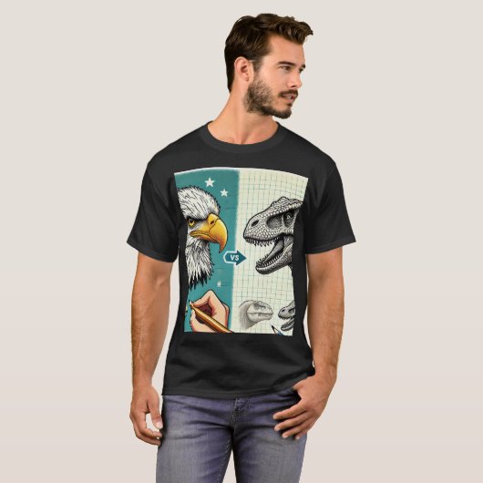 Eagle Head and Dinosaur Coloring T - Shirt (Vorne ganz)