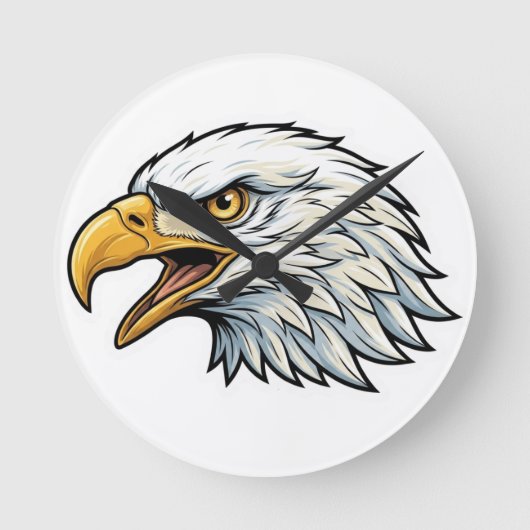 Eagle head clock runde wanduhr (Vorderseite)