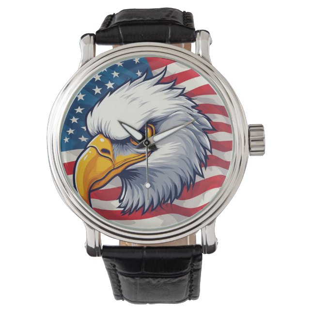 Eagle Head Graphic Tee – USA Pride Apparel Armbanduhr (Vorderseite)