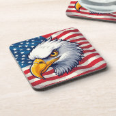 Eagle Head Graphic Tee – USA Pride Apparel Getränkeuntersetzer (Linke Seite)