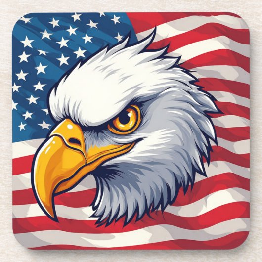 Eagle Head Graphic Tee – USA Pride Apparel Getränkeuntersetzer (Vorderseite)