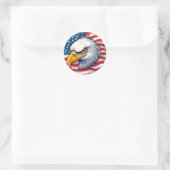 Eagle Head Graphic Tee – USA Pride Apparel Runder Aufkleber (Tasche)