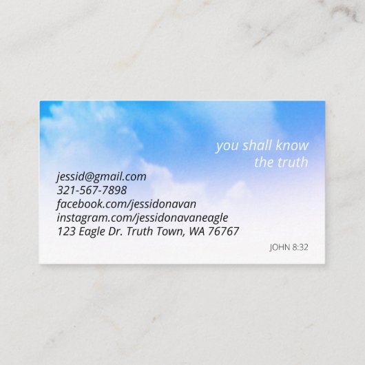 Eagle Heart Visitenkarte (Rückseite)