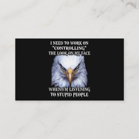 Eagle ich muss daran arbeiten, den Blick auf meine Visitenkarte (Vorderseite)