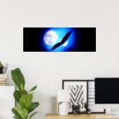 Eagle in Flight & Vollmond Print Poster (Heimbüro)