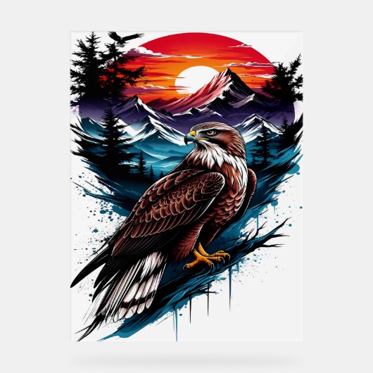 Eagle in the mountain acrylschild (Vorderseite)