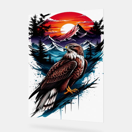 Eagle in the mountain acrylschild (Winkel)