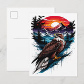 Eagle in the mountain einladungspostkarte (Vorne/Hinten)