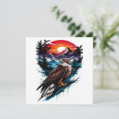 Eagle in the mountain feiertagskarte (Stehend Vorderseite)
