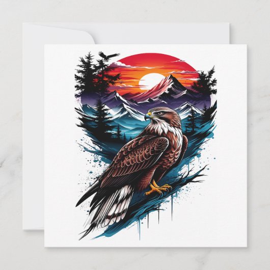 Eagle in the mountain feiertagskarte (Vorderseite)