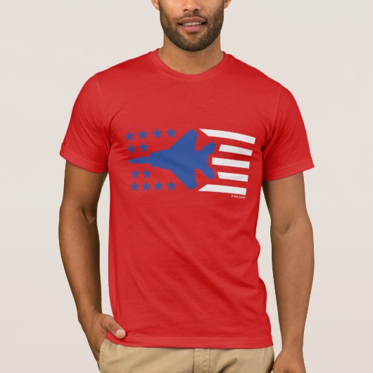 Eagle-Jet-rote weiße blaue Stern-Streifen des T-Shirt (Vorderseite)